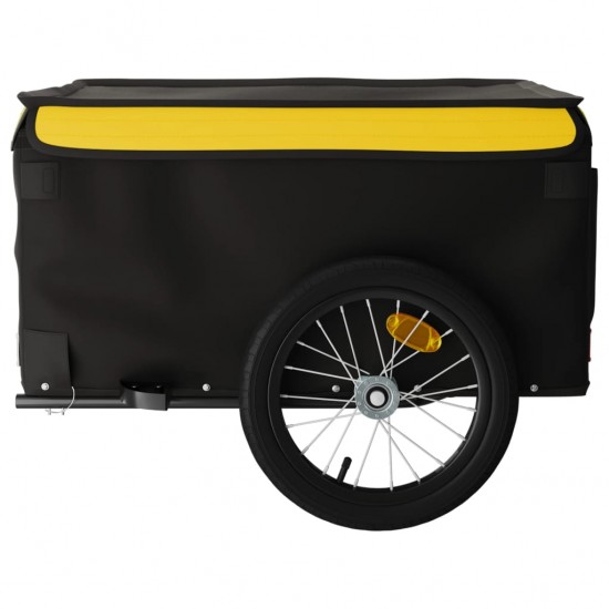 Krovininė dviračio priekaba, juoda ir geltona, 45kg, geležis