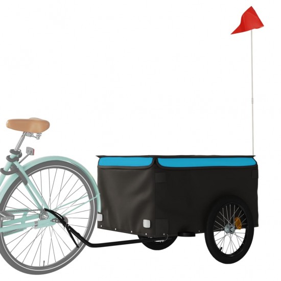 Krovininė dviračio priekaba, juoda ir mėlyna, 45kg, geležis