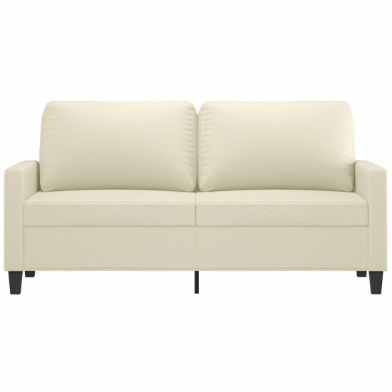 Dvivietė sofa, kreminės spalvos, 140cm, dirbtinė oda