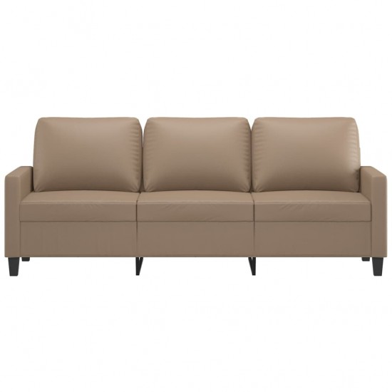 Trivietė sofa, kapučino spalvos, 180cm, dirbtinė oda