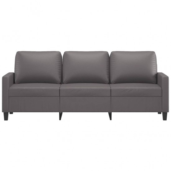 Trivietė sofa, pilkos spalvos, 180cm, dirbtinė oda