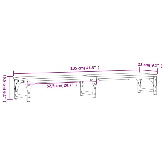 Monitoriaus stovas, rudas ąžuolo, 105x23x15,5cm, mediena