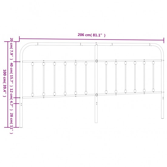 Metalinis galvūgalis, baltos spalvos, 200cm