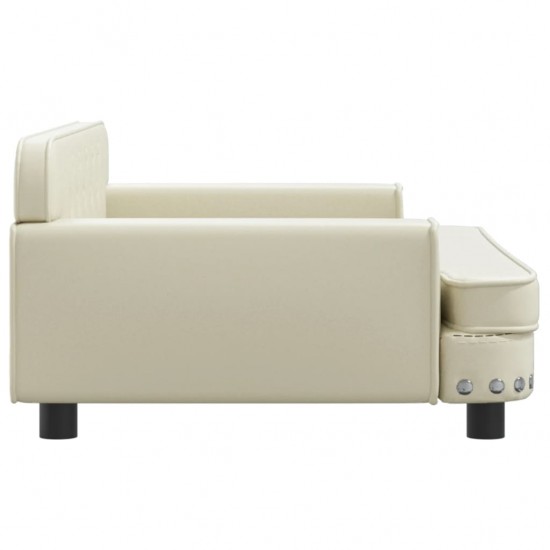 Vaikiška sofa, kreminės spalvos, 90x53x30cm, dirbtinė oda