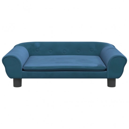 Vaikiška sofa, mėlynos spalvos, 70x45x26cm, aksomas