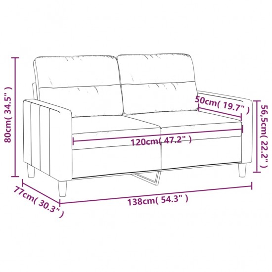 Dvivietė sofa, taupe spalvos, 120cm, audinys