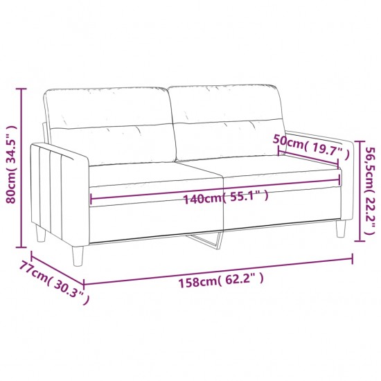 Dvivietė sofa, tamsiai pilkos spalvos, 140cm, audinys