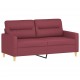 Dvivietė sofa, raudonojo vyno spalvos, 140cm, audinys