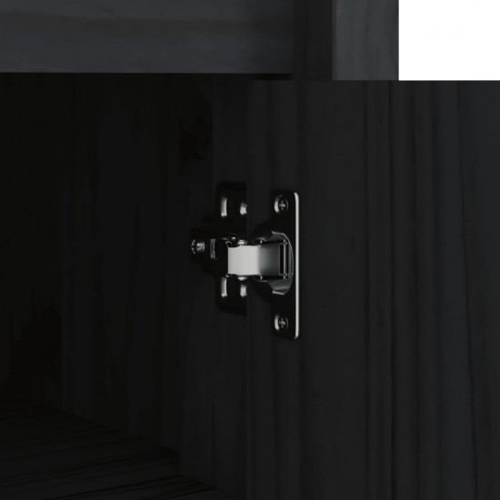 Lauko virtuvės spintelė, juoda, 106x55x64cm, pušies masyvas
