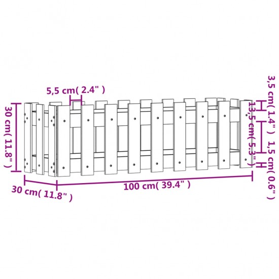 Sodo lovelis, 100x30x30cm, impregnuota pušis, tvorelės dizaino