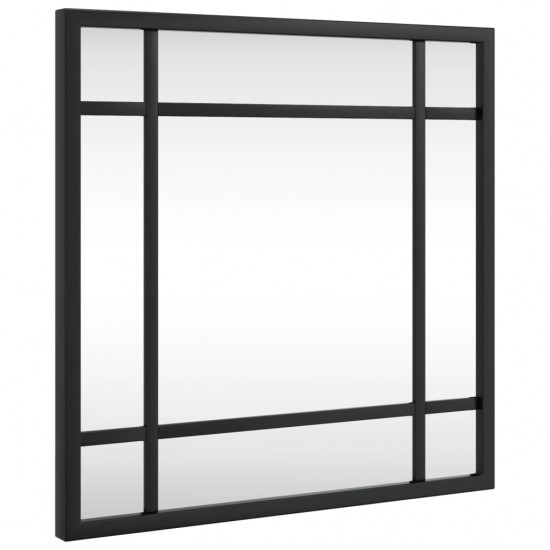 Sieninis veidrodis, juodas, 30x30 cm, geležis, kvadratinis