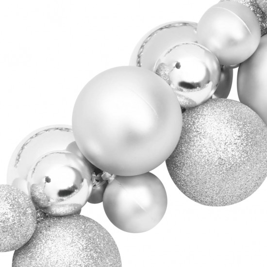 Kalėdinė žaisliukų girlianda, sidabrinė, 175cm, polistirenas