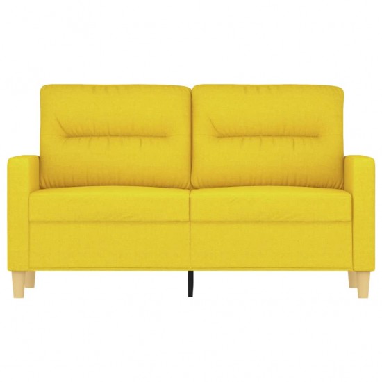 Dvivietė sofa, šviesiai geltonos spalvos, 120cm, audinys