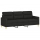 Trivietė sofa, juodos spalvos, 180cm, audinys