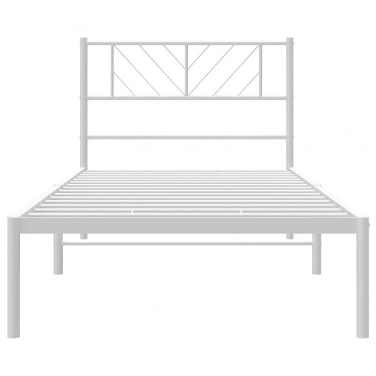 Metalinis lovos rėmas su galvūgaliu, baltos spalvos, 100x190cm