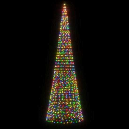 Kalėdų eglutė ant vėliavos stiebo, 500cm, 1534 spalvotos LED