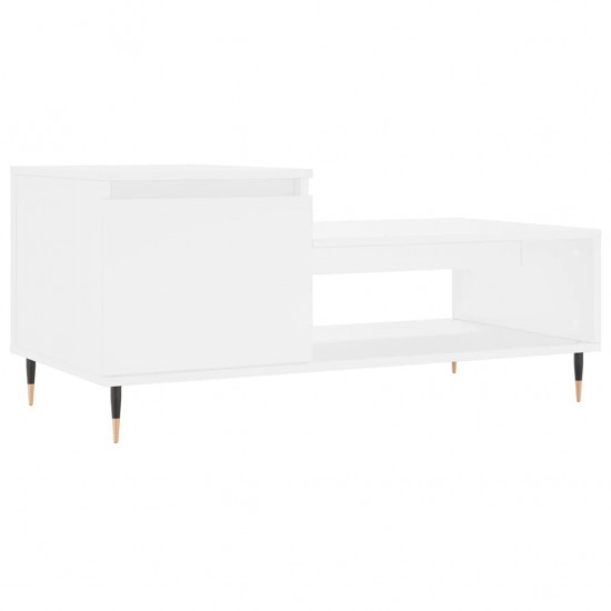 Kavos staliukas, baltos spalvos, 100x50x45 cm, apdirbta mediena