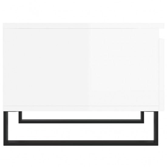 Kavos staliukai, 2vnt., balti, 50x46x35cm, mediena, blizgūs