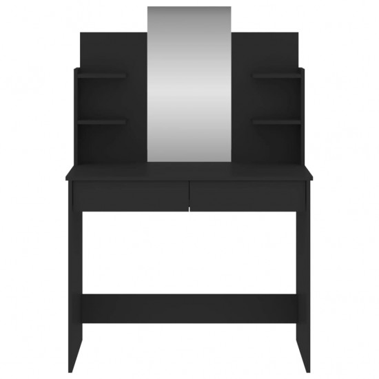 Kosmetinis staliukas su veidrodžiu, juodos spalvos, 96x39x142cm