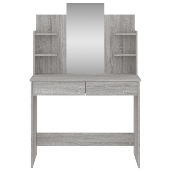 Kosmetinis staliukas su veidrodžiu, pilkas ąžuolo, 96x39x142cm