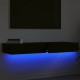 TV spintelės su LED lemputėmis, 2vnt., juodos, 60x35x15,5cm