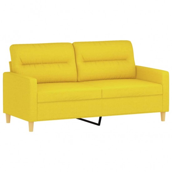 Dvivietė sofa, šviesiai geltonos spalvos, 140cm, audinys