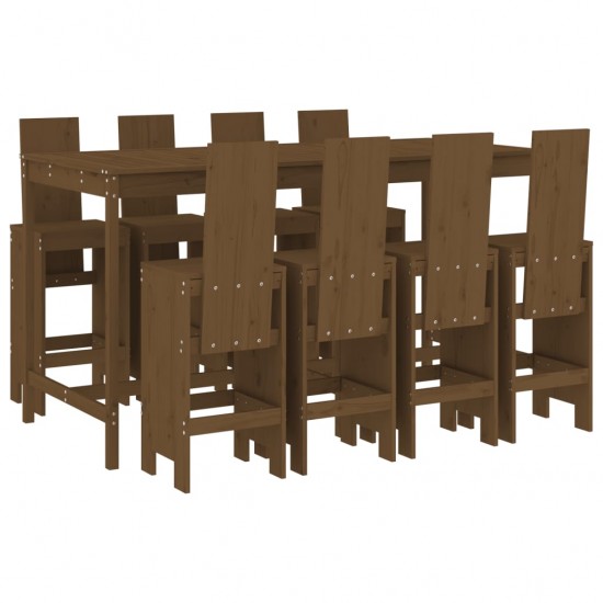 Sodo baro baldų komplektas, 9 dalių, medaus rudas, pušis