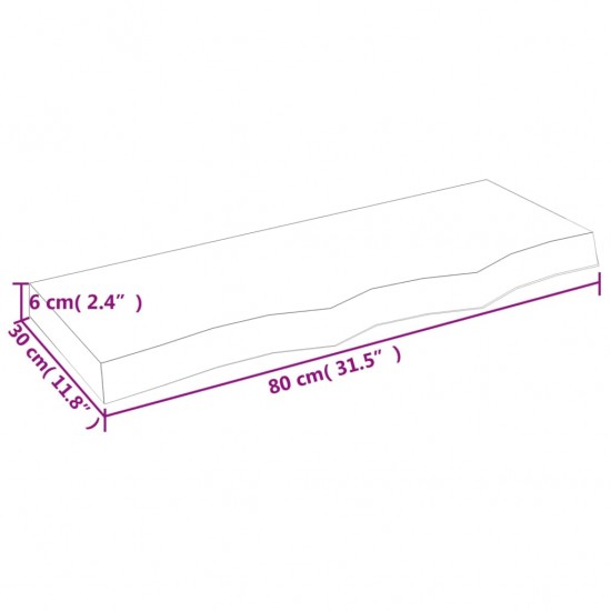 Vonios kambario stalviršis, 80x30x(2–6)cm, medienos masyvas