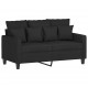 Dvivietė sofa, juodos spalvos, 120cm, audinys