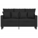 Dvivietė sofa, juodos spalvos, 120cm, audinys