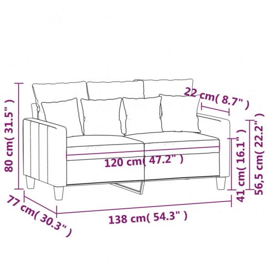 Dvivietė sofa, juodos spalvos, 120cm, audinys