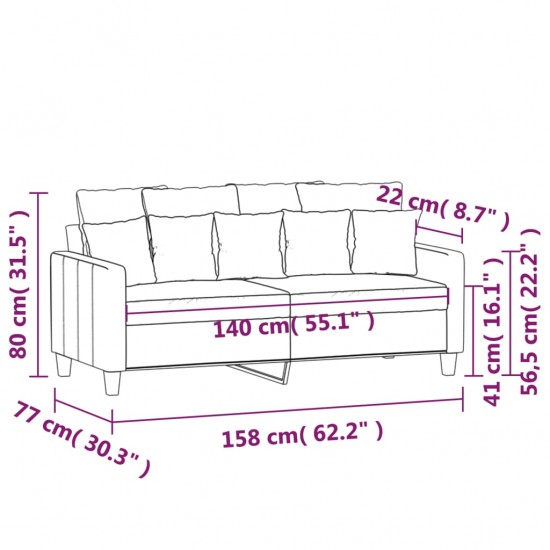 Dvivietė sofa, tamsiai pilkos spalvos, 140cm, audinys