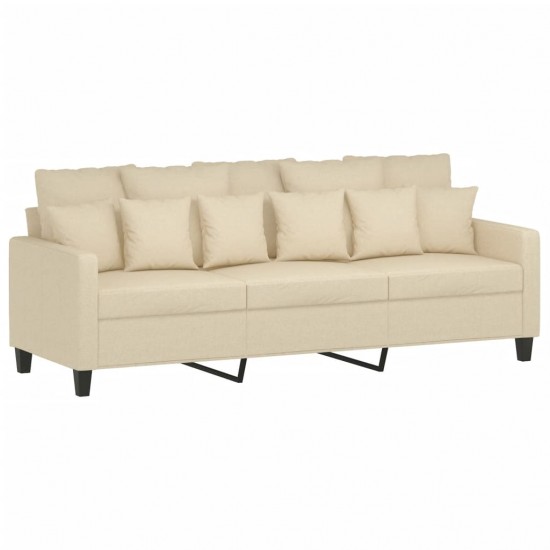 Trivietė sofa, kreminės spalvos, 180cm, audinys