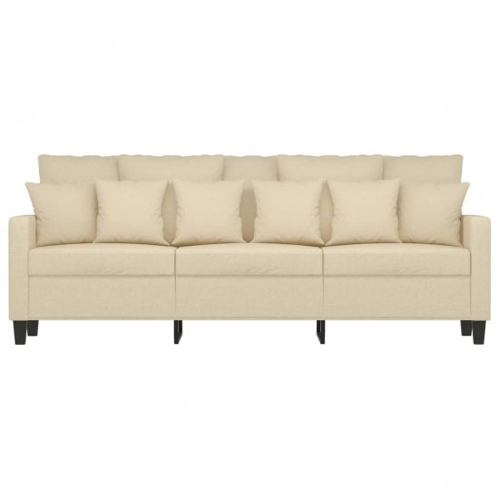 Trivietė sofa, kreminės spalvos, 180cm, audinys