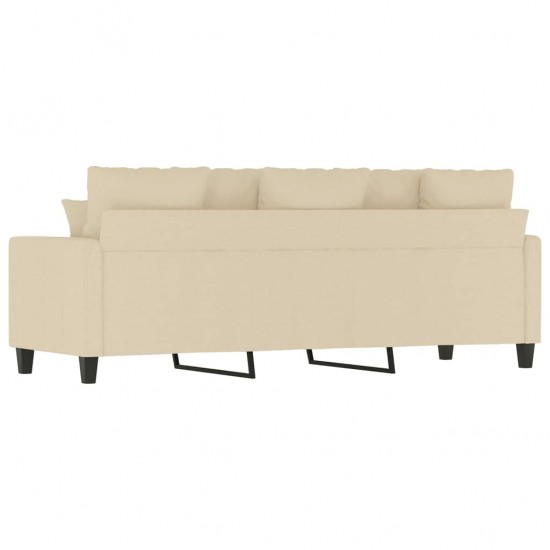 Trivietė sofa, kreminės spalvos, 180cm, audinys