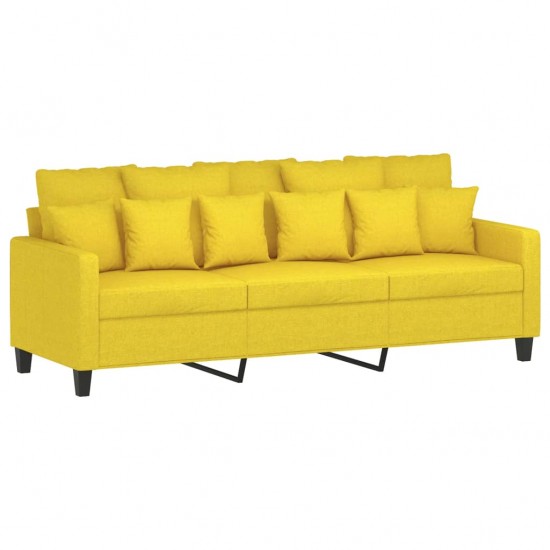 Trivietė sofa, šviesiai geltonos spalvos, 180cm, audinys