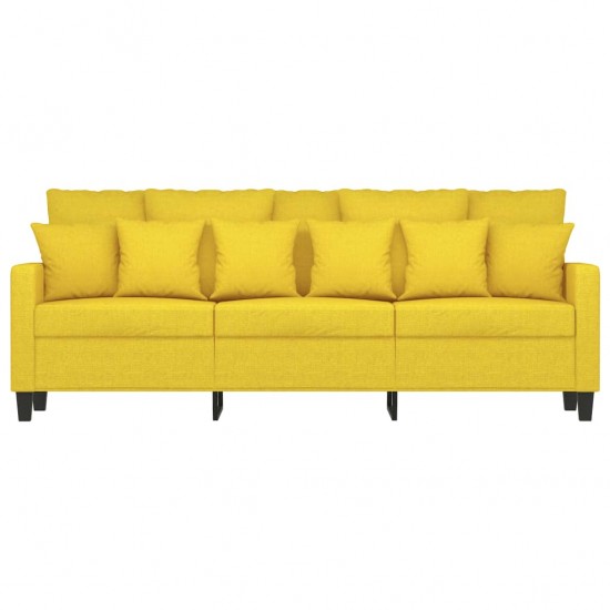 Trivietė sofa, šviesiai geltonos spalvos, 180cm, audinys