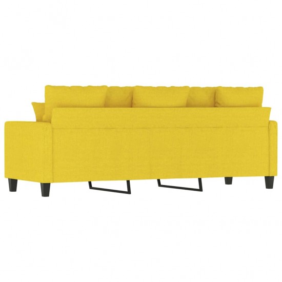 Trivietė sofa, šviesiai geltonos spalvos, 180cm, audinys