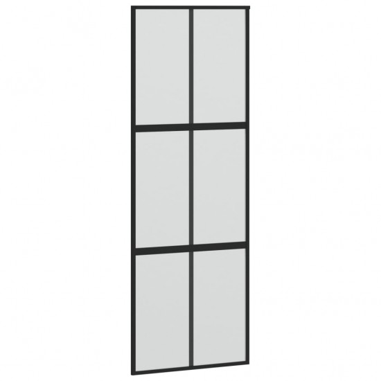 Stumdomos durys, juodos, 76x205cm, grūdintas stiklas/aliuminis