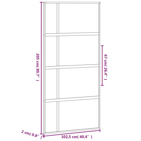 Stumdomos durys, juodos, 102,5x205cm, stiklas ir aliuminis