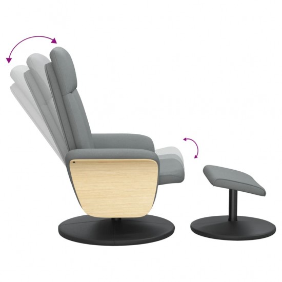 Atlošiama kėdė su pakoja, šviesiai pilkos spalvos, audinys
