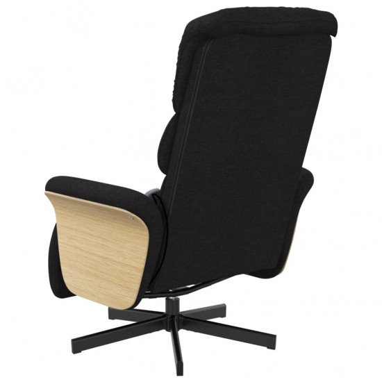 Atlošiama masažinė kėdė su pakoja, juodos spalvos, audinys
