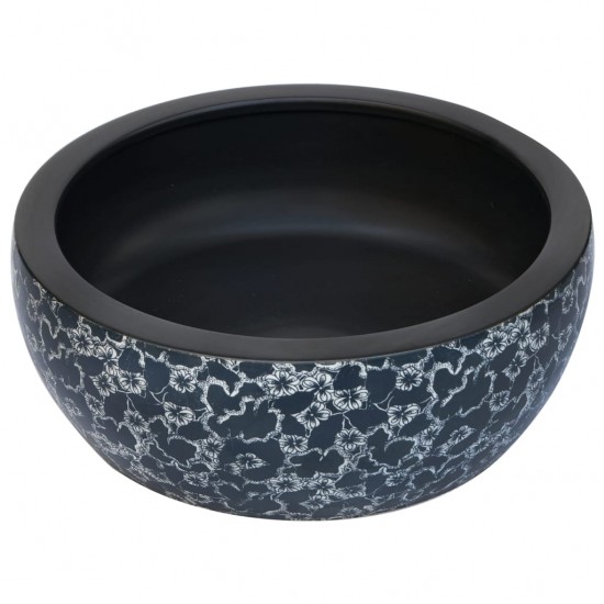 Praustuvas ant stalviršio, juodas/mėlynas, 41x14cm, keramika