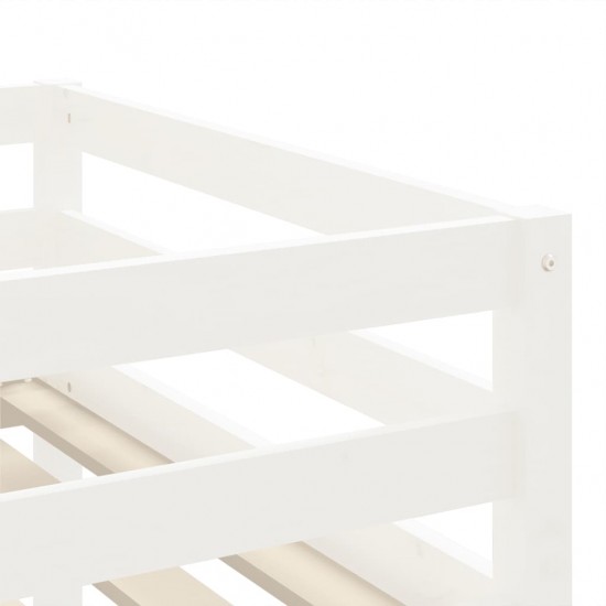 Aukšta vaikiška lova su kopėčiomis, balta, 90x200cm, pušis