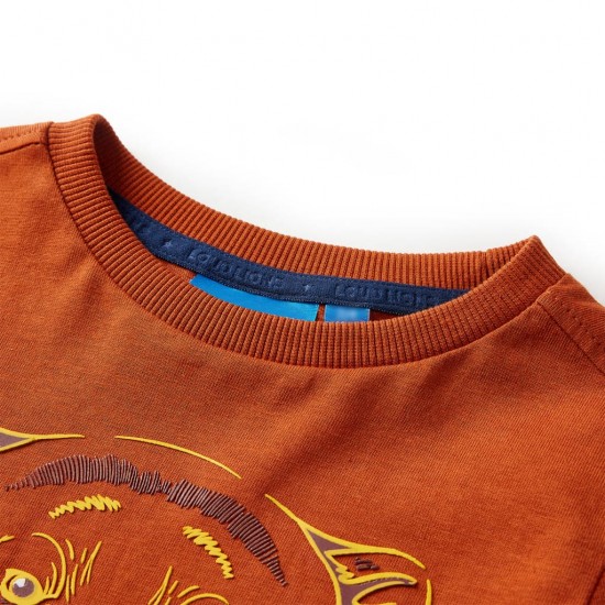 Vaikiški marškinėliai ilgomis rankovėmis, šviesūs rūdžių, 92 dydžio