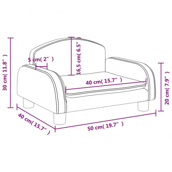 Vaikiška sofa, juodos spalvos, 50x40x30 cm, audinys