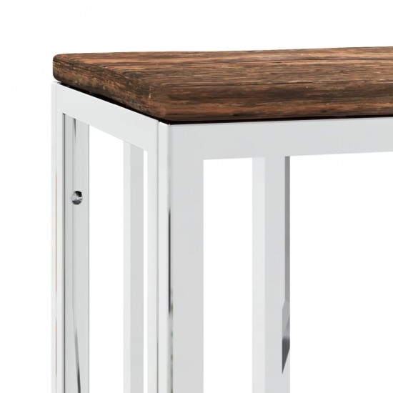 Konsolinis staliukas, sidabrinis, plienas ir perdirbta mediena