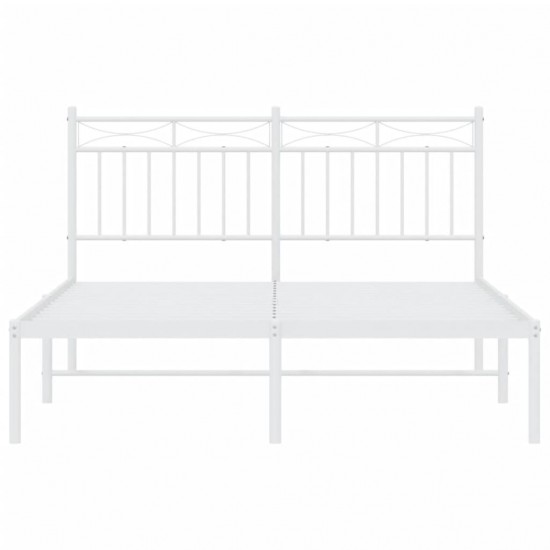 Metalinis lovos rėmas su galvūgaliu, baltos spalvos, 135x190cm