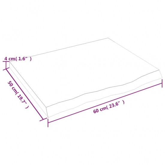 Vonios kambario stalviršis, 60x50x(2–4)cm, medienos masyvas