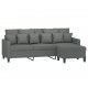 Trivietė sofa su pakoja, tamsiai pilkos spalvos, 180cm, audinys